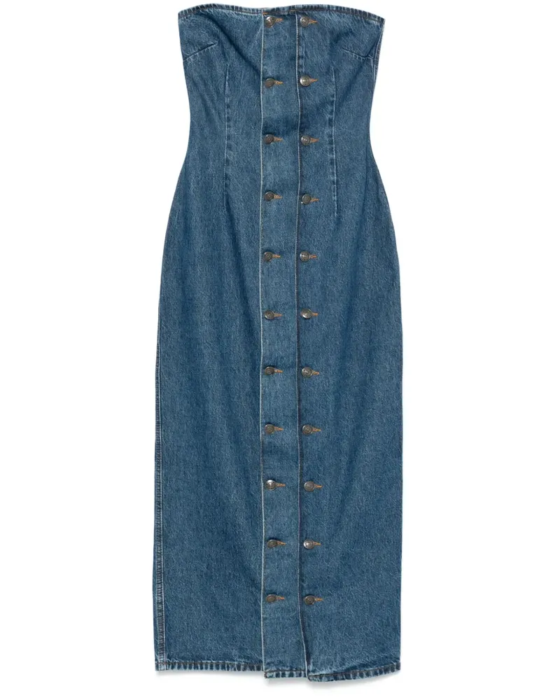 ROTATE Birger Christensen Jeanskleid mit Knöpfen - Blau Blau