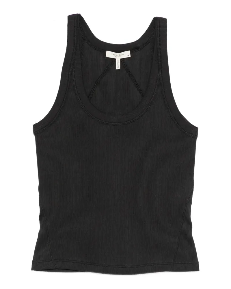 Rag & Bone Geripptes Racerback-Trägershirt - Schwarz Schwarz