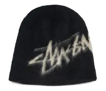 Totenkopf-Baseballkappe mit gebürsteter Struktur - Schwarz