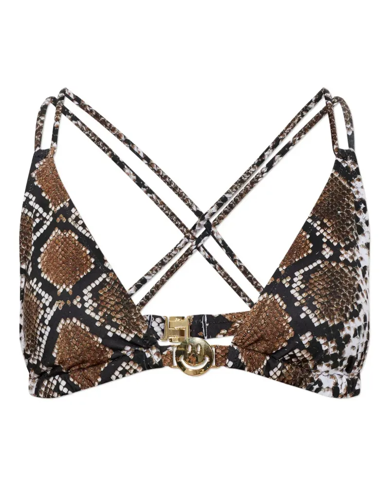 Moschino snake-print bikini top - Braun Braun