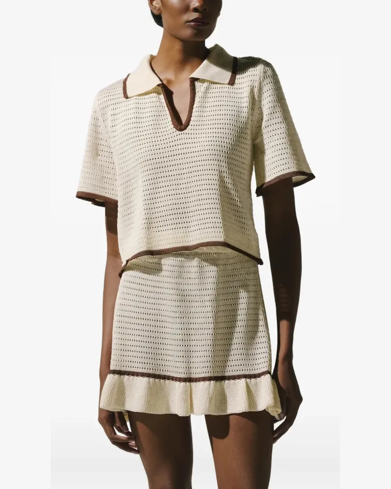 Baobab Collection Carlotta T-Shirt mit V-Ausschnitt - Nude Nude