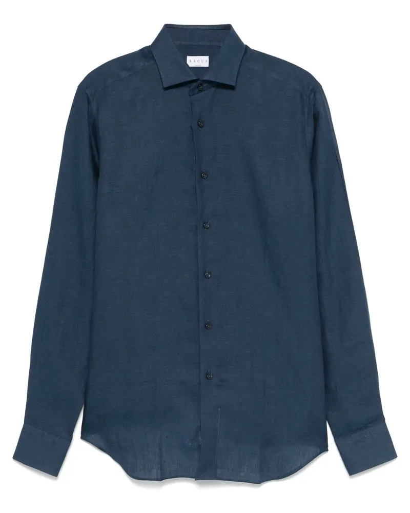 XACUS Hemd aus Leinen - Blau Blau