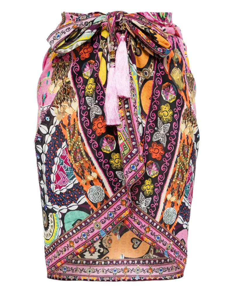 Camilla Panorama Sarong im Patchwork-Look - Rosa Rosa