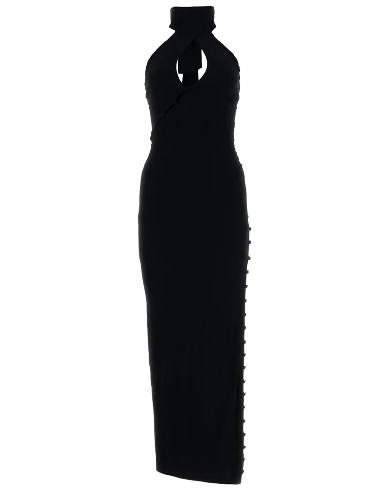 Magda Butrym Maxikleid mit Neckholder - Schwarz Schwarz