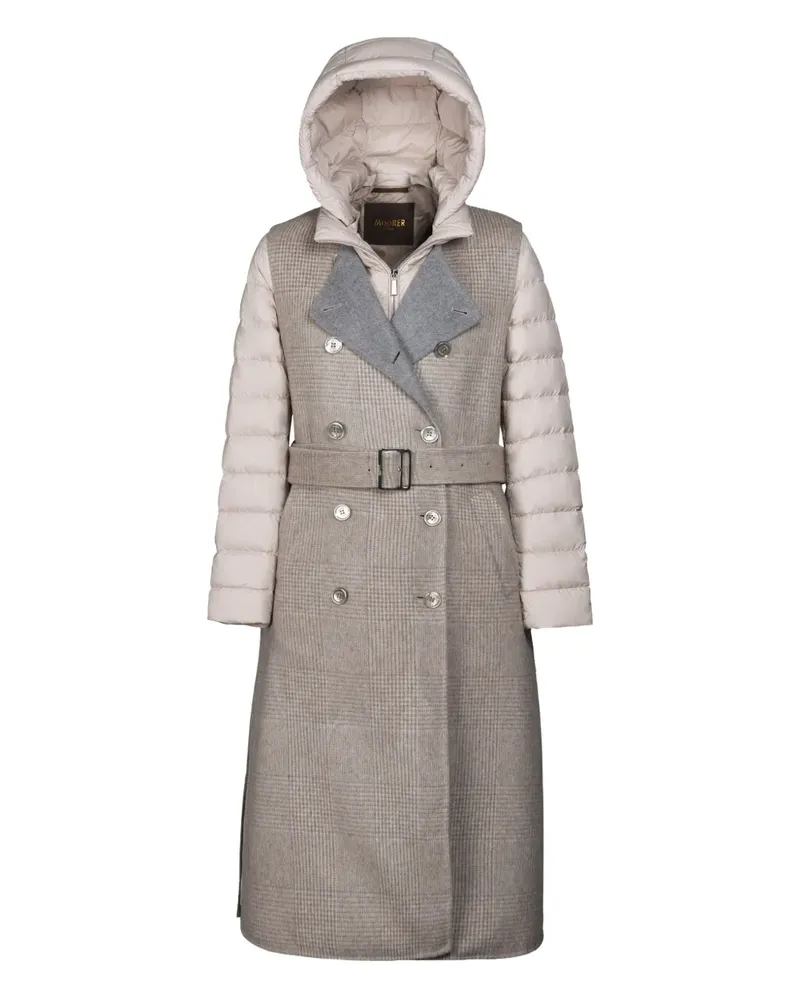 MOORER HARNA-DGA hooded check jacket - Nude Nude