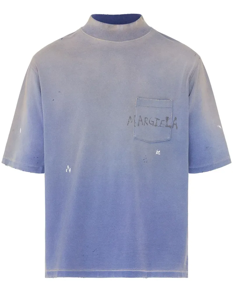 Maison Margiela T-Shirt mit Logo-Print - Blau Blau