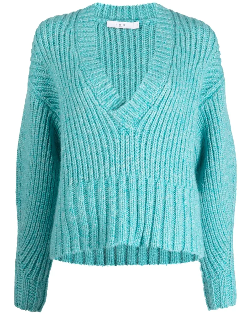 IRO Grob gestrickter Cropped-Pullover - Blau Blau