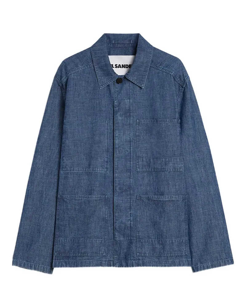 Jil Sander Chambray-Hemdjacke mit aufgesetzter Tasche - Blau Blau