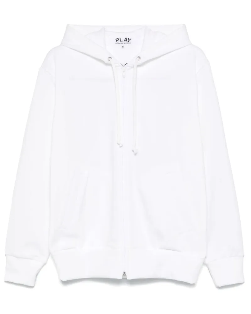 Comme des Garçons Hoodie mit ikonischem Herz-Patch - Weiß Weiß