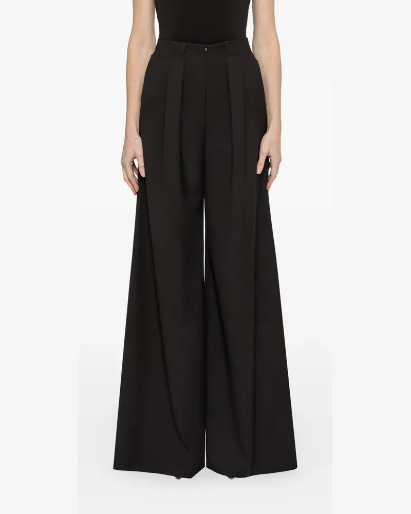 NISSA pleated wide-leg trousers - Schwarz Schwarz