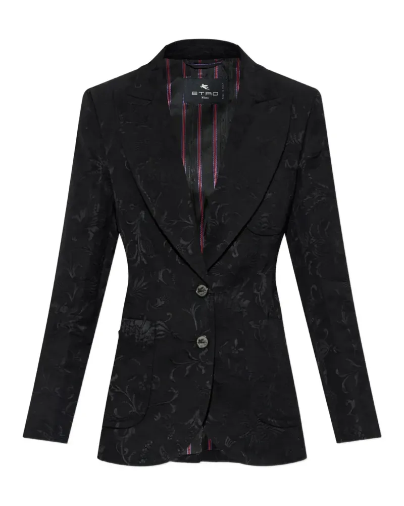 Etro Blazer aus Blumen-Jacquard - Schwarz Schwarz