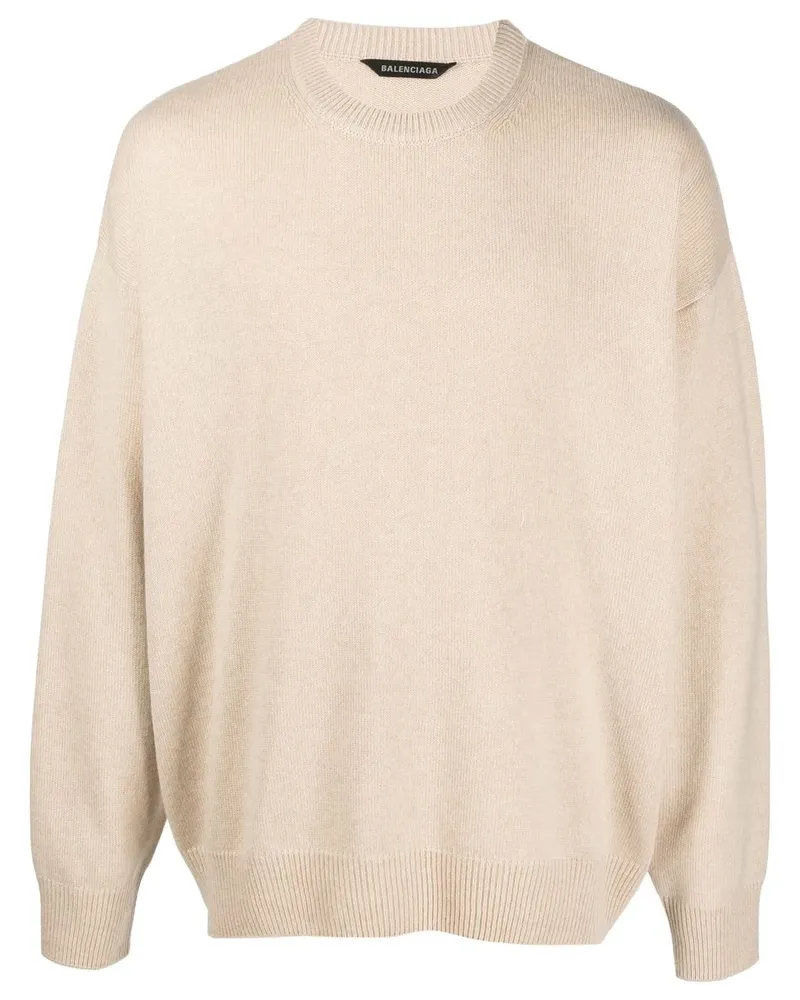 Balenciaga Kaschmirpullover mit Logo-Stickerei - Nude Nude