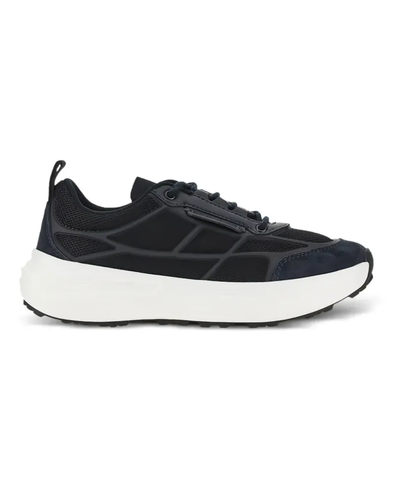 Emporio Armani Sneakers mit Mesh-Einsätzen und Wildlederbesatz - Schwarz Schwarz