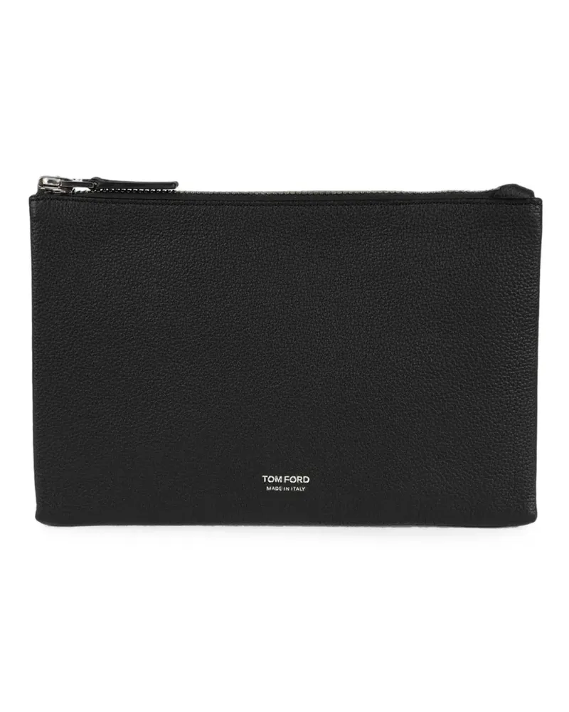 Tom Ford Clutch aus gekörntem Leder - Schwarz Schwarz