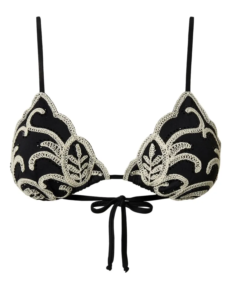 Twin-Set Besticktes Bikinioberteil - Schwarz Schwarz