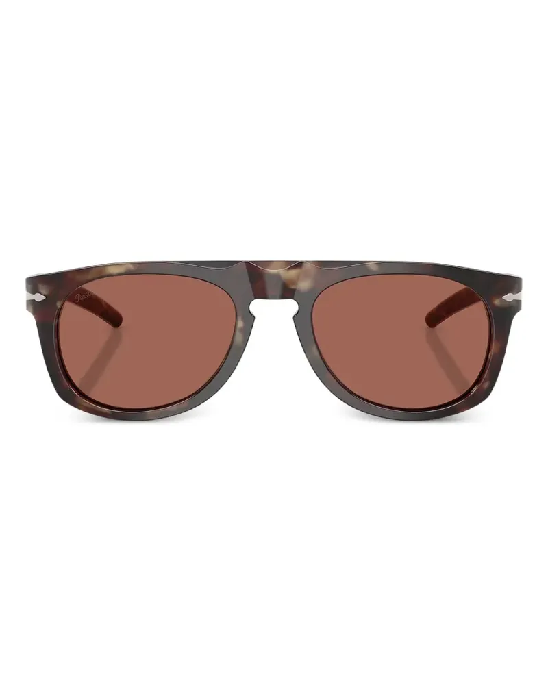 Persol x Cassina tortoiseshell-effect rectangle-frame sunglasses - Braun Braun
