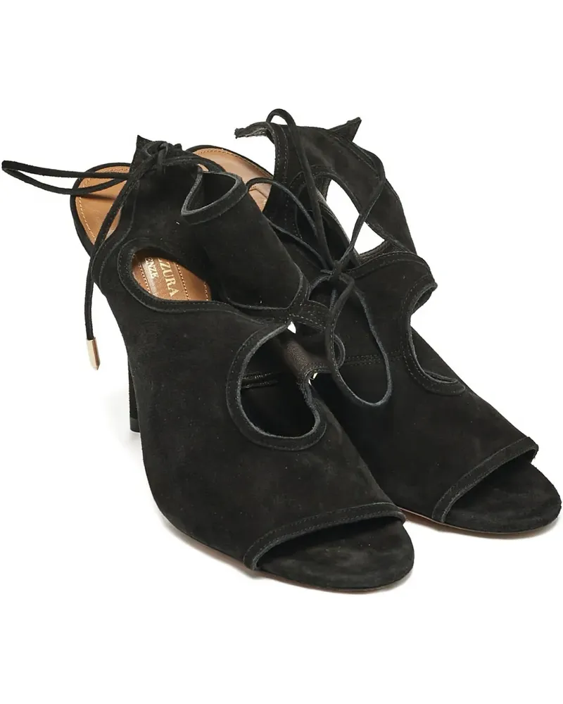 Aquazzura Wildledersandalen mit Cut-Outs - Schwarz Schwarz
