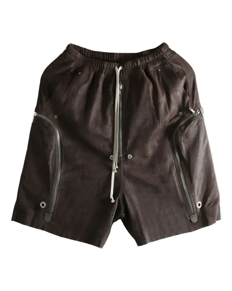 Rick Owens Bauhaus Bela zip-pocket drawstring shorts - Braun Braun
