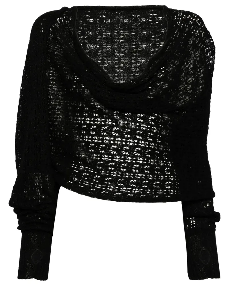Yohji Yamamoto Drapierter Pullover - Schwarz Schwarz
