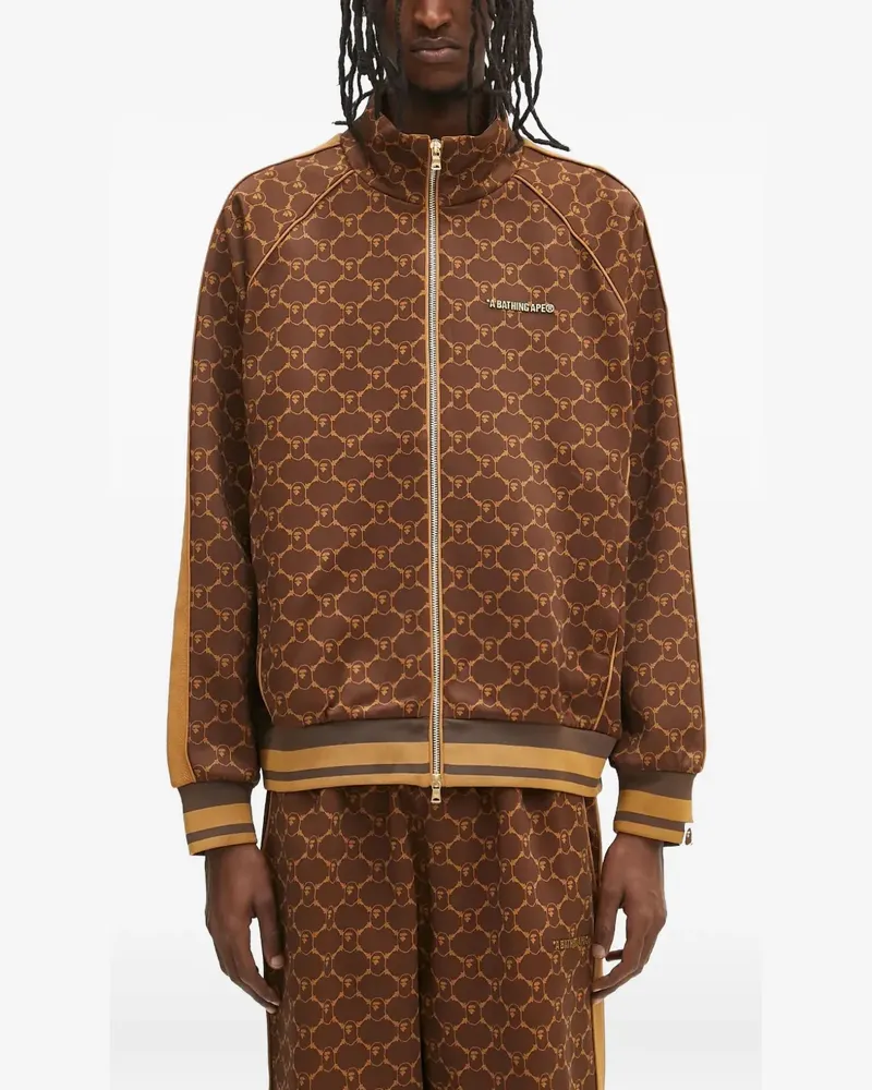 BAPE Sweatshirt mit Monogrammmuster - Braun Braun