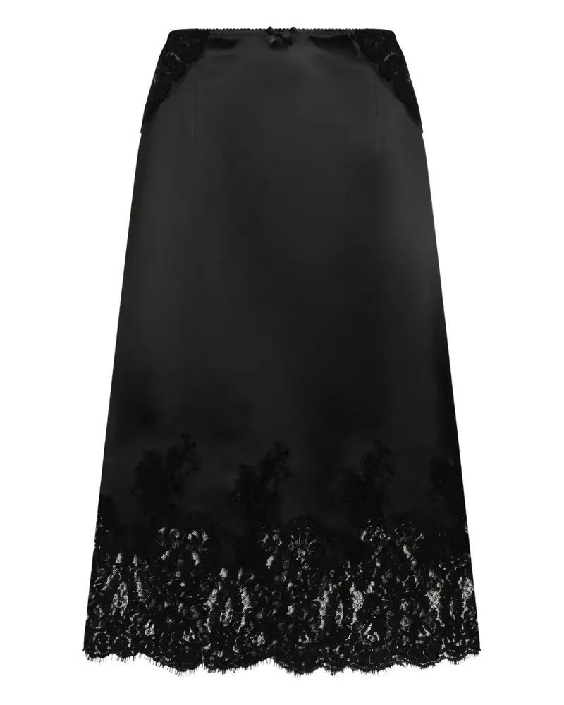 Dolce & Gabbana Midirock mit Spitzeborte - Schwarz Schwarz