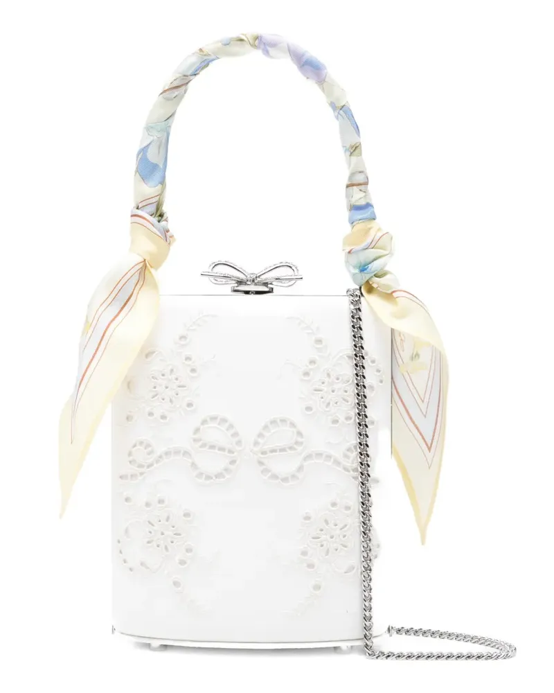 Self-Portrait Clutch mit Schleifendetail - Weiß Weiß