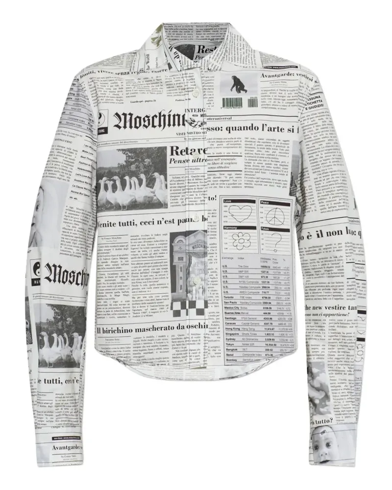 Moschino newspaper-print shirt - Weiß Weiß