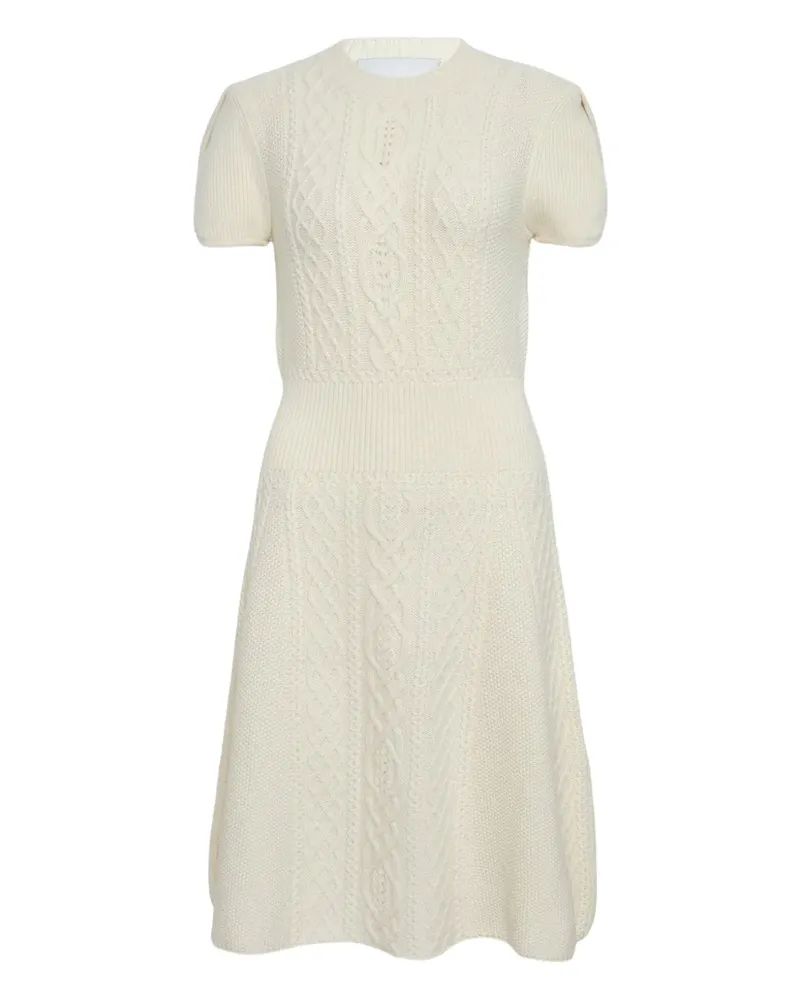 3.1 phillip lim cable-knit short-sleeve midi dress - Nude Nude