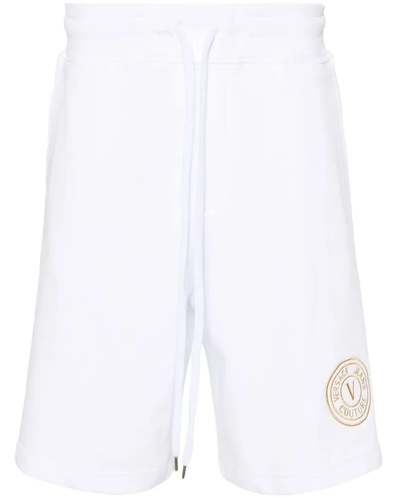 Versace Jeans Joggingshorts mit V-Emblem - Weiß Weiß