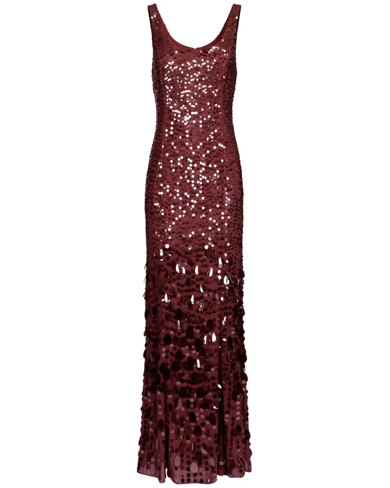 Elisabetta Franchi Red Carpet sequin-embroidered georgette dress Rot