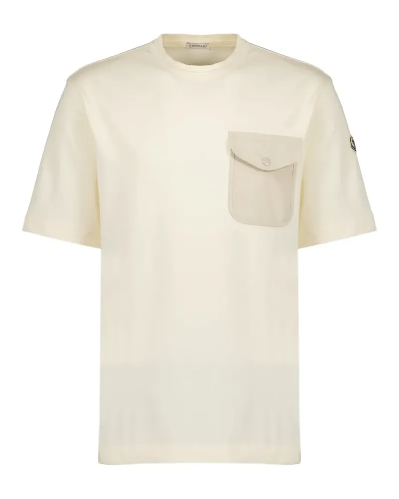 Moncler pocket-detail cotton T-shirt - Nude Nude