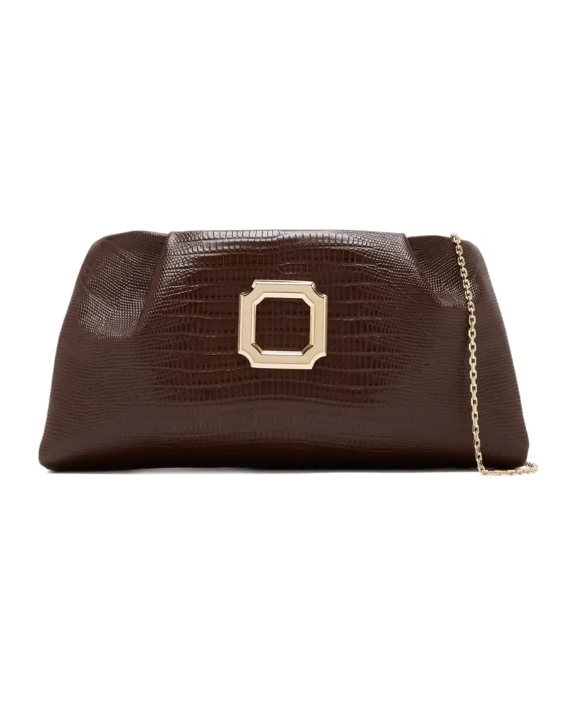 Malone Souliers Vittoria textured rectangular clutch bag - Braun Braun