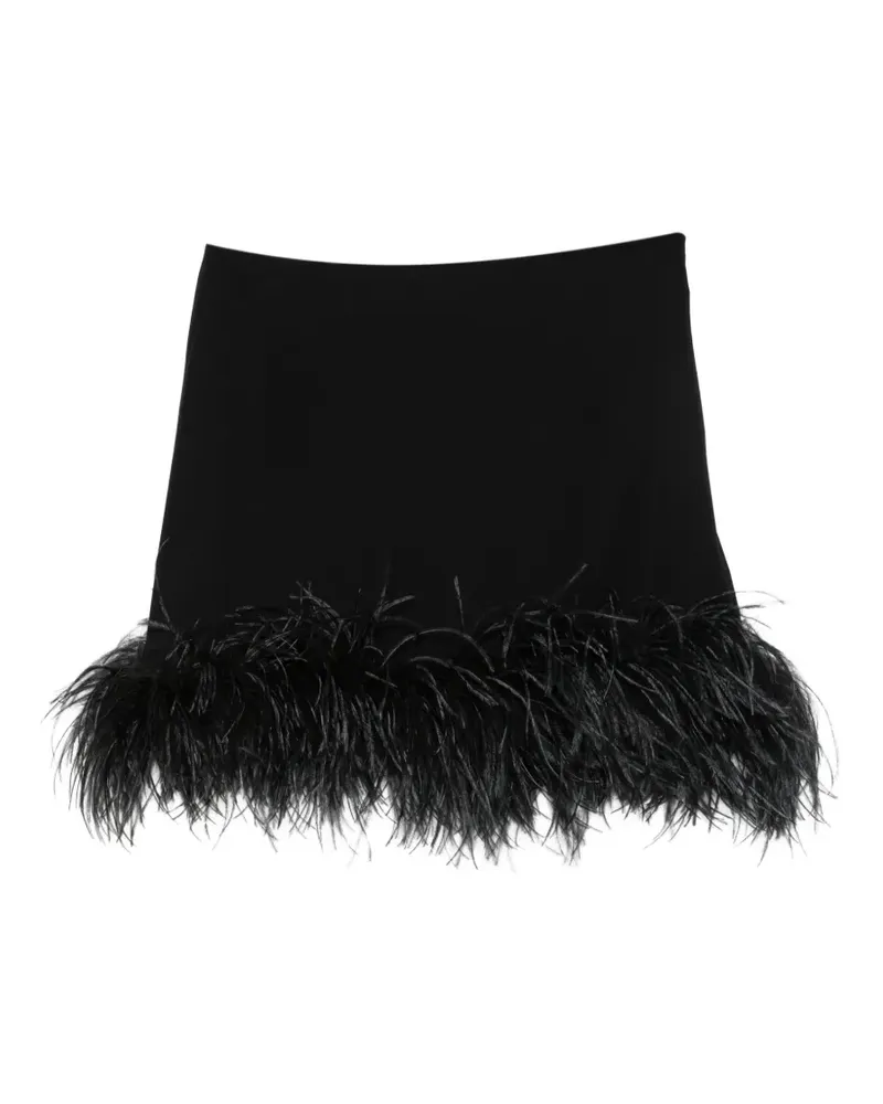 P.A.R.O.S.H. P.A.R.O H. feather-trim skirt - Schwarz Schwarz