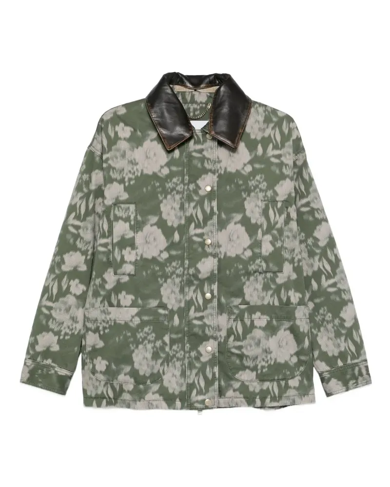 HALFBOY flower-print collared jacket - Grün Grün