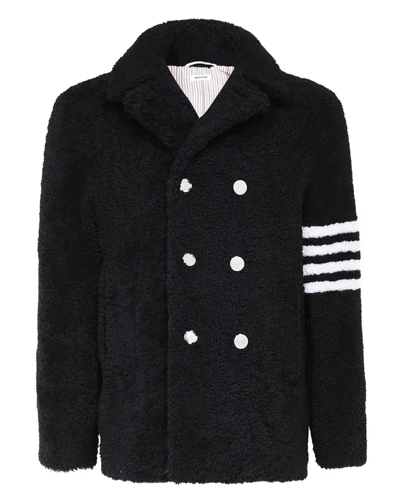Thom Browne Doppelreihiger Mantel - Schwarz Schwarz