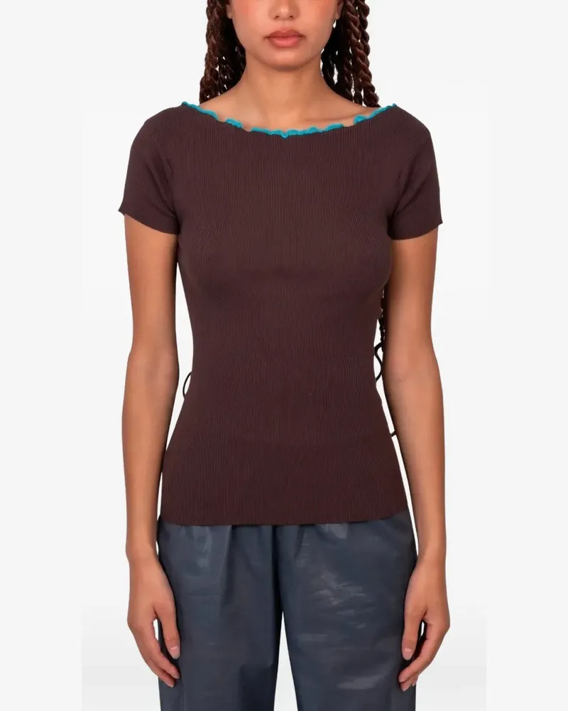 Paloma Wool Sonbou ribbed-knit top - Braun Braun