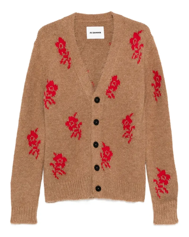 Jil Sander Cardigan mit Rosendetail - Braun Braun