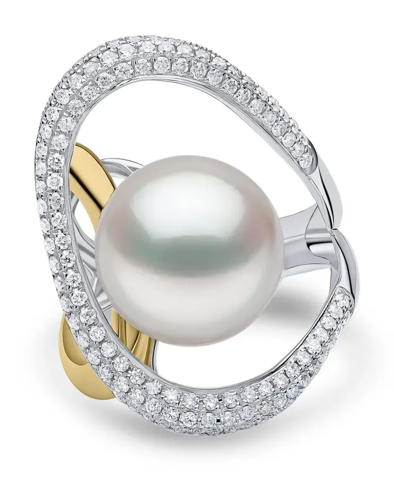 YOKO London 18K white gold Duchess pearl and diamond ring - Silber Silber