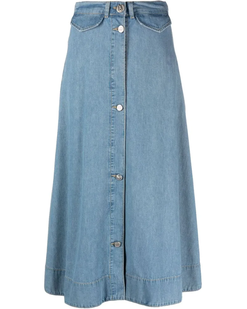 Moschino Geknöpfter Jeansrock in A-Linie - Blau Blau