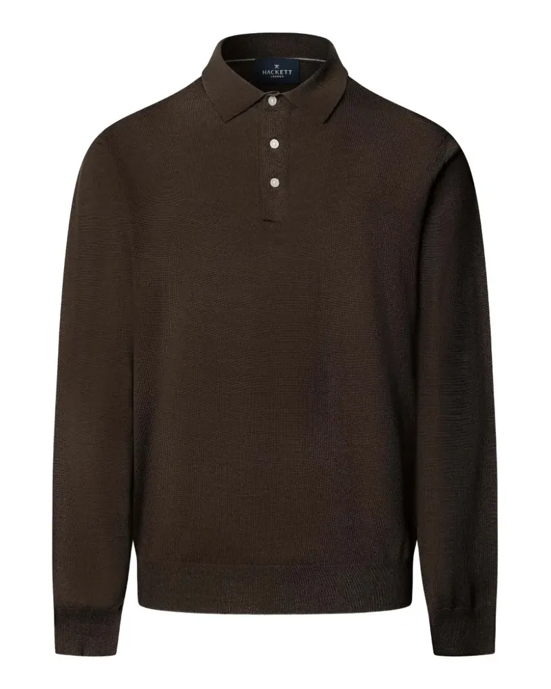 Hackett Langärmeliges Poloshirt - Braun Braun