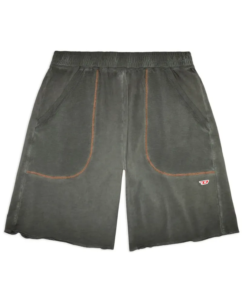Diesel P-BASK Jersey-Shorts mit ausgeblichenem Effekt - Grau Grau