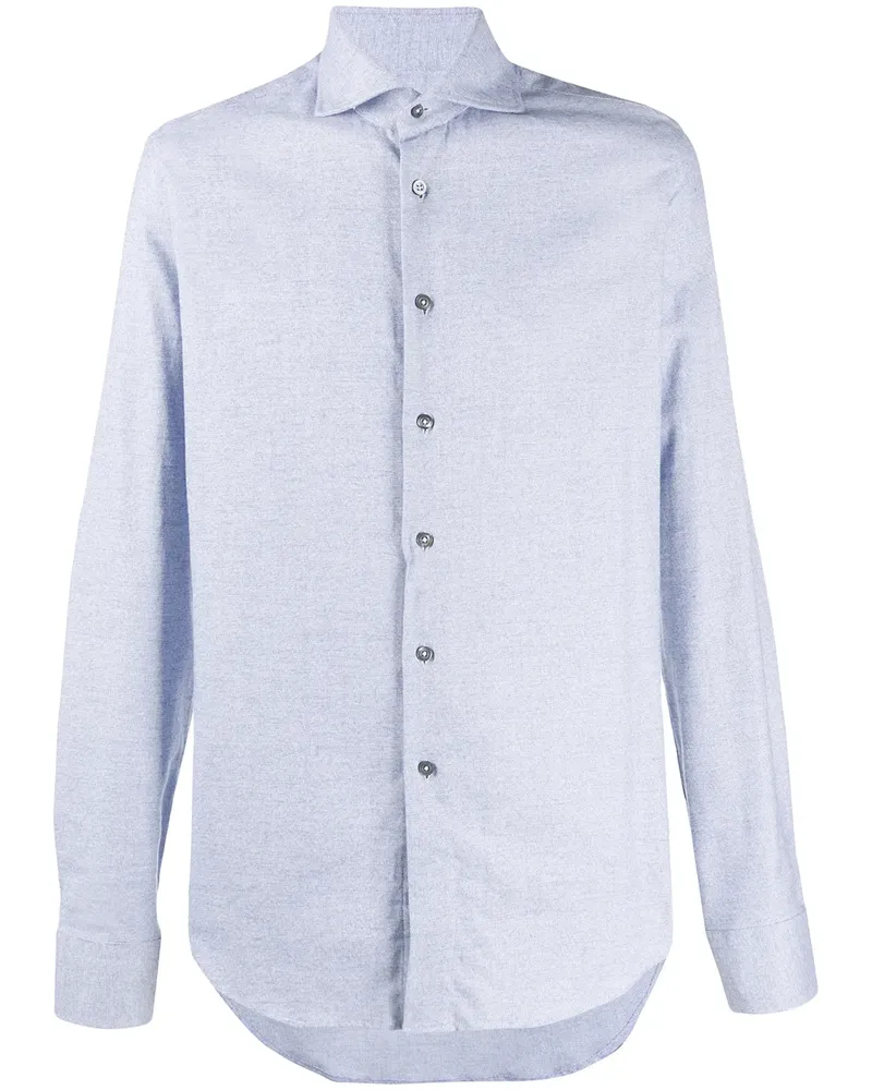 Dell'oglio Hemd mit abgerundetem Saum - Blau Blau