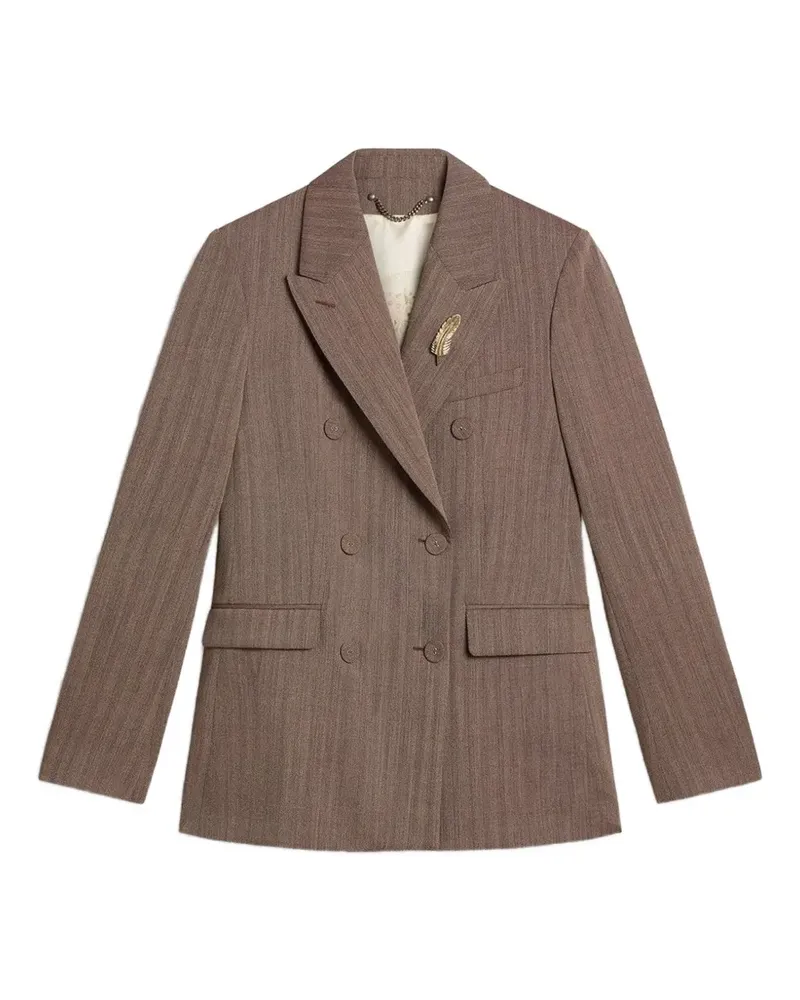 Golden Goose Doppelreihige Jacke mit Federdetail - Nude Nude