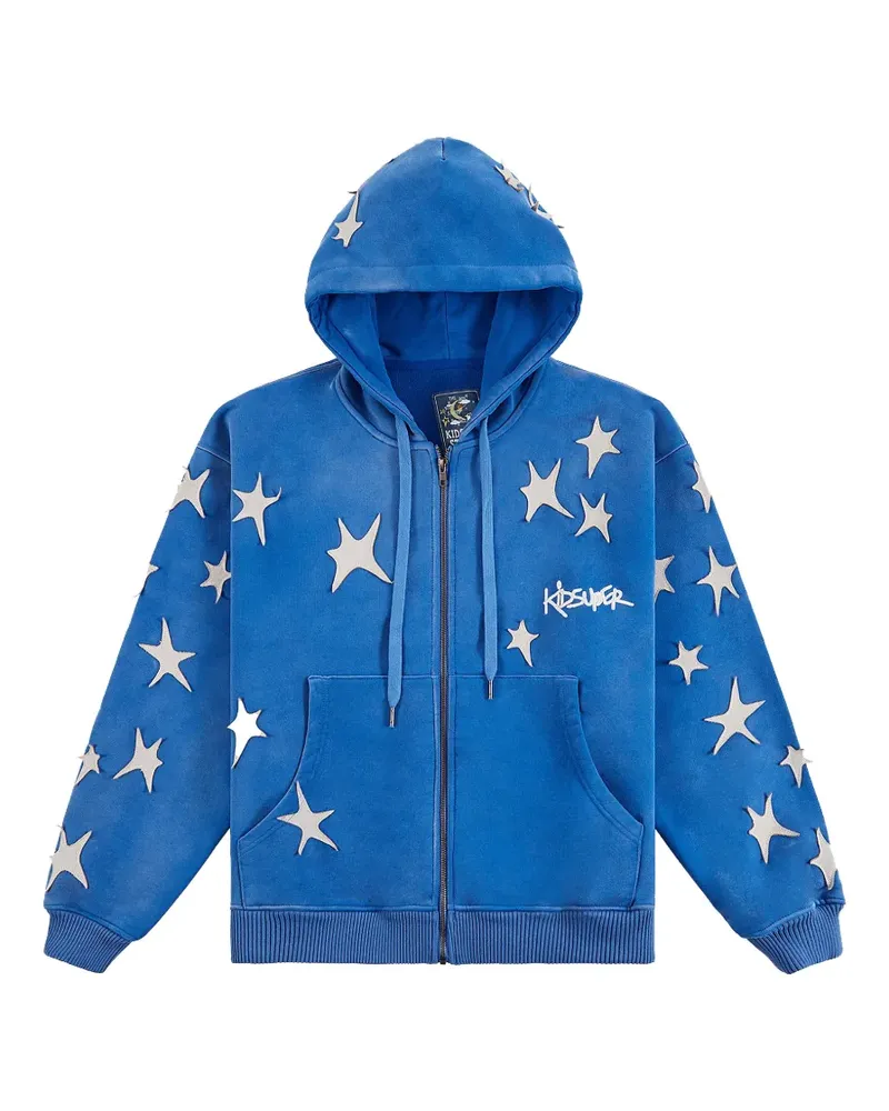 KidSuper embroidered-logo hoodie - Blau Blau