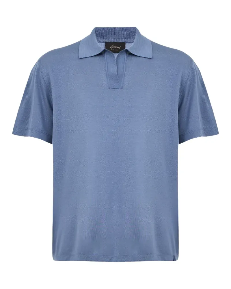 Brioni Poloshirt aus Piqué - Blau Blau