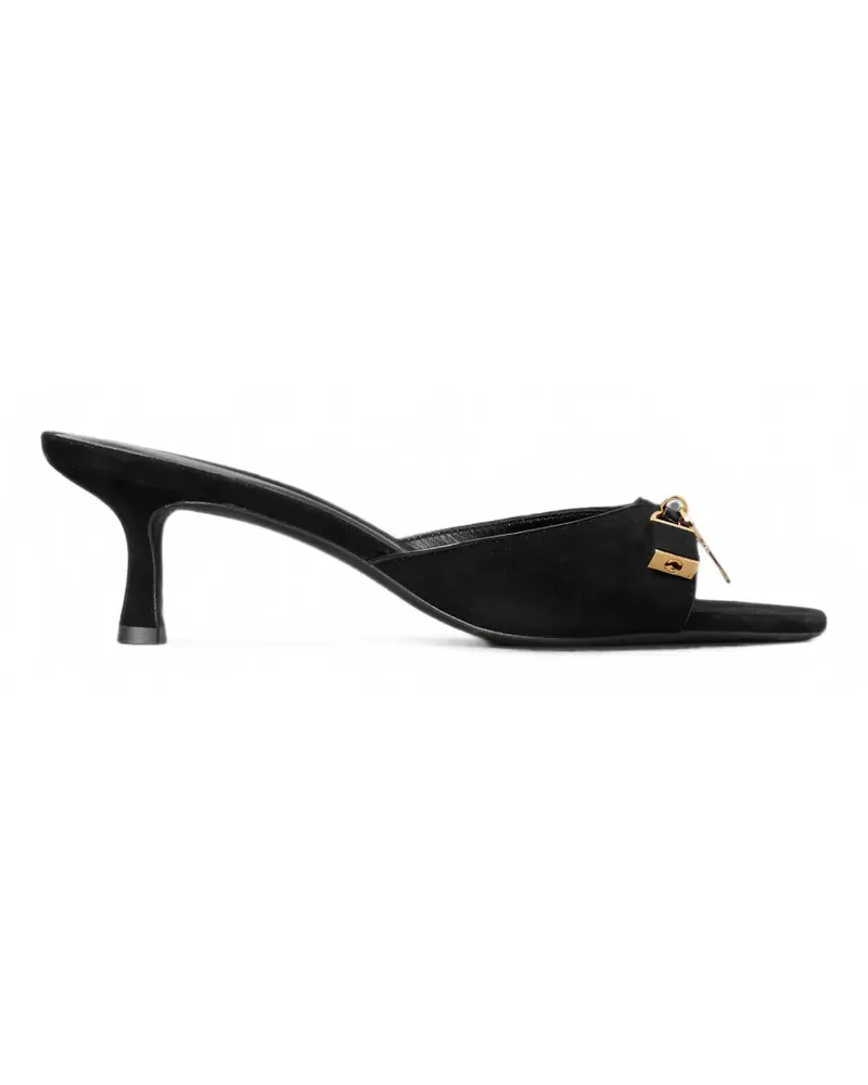 Tory Burch Lock Kitten Heel Sandalen - Schwarz Schwarz