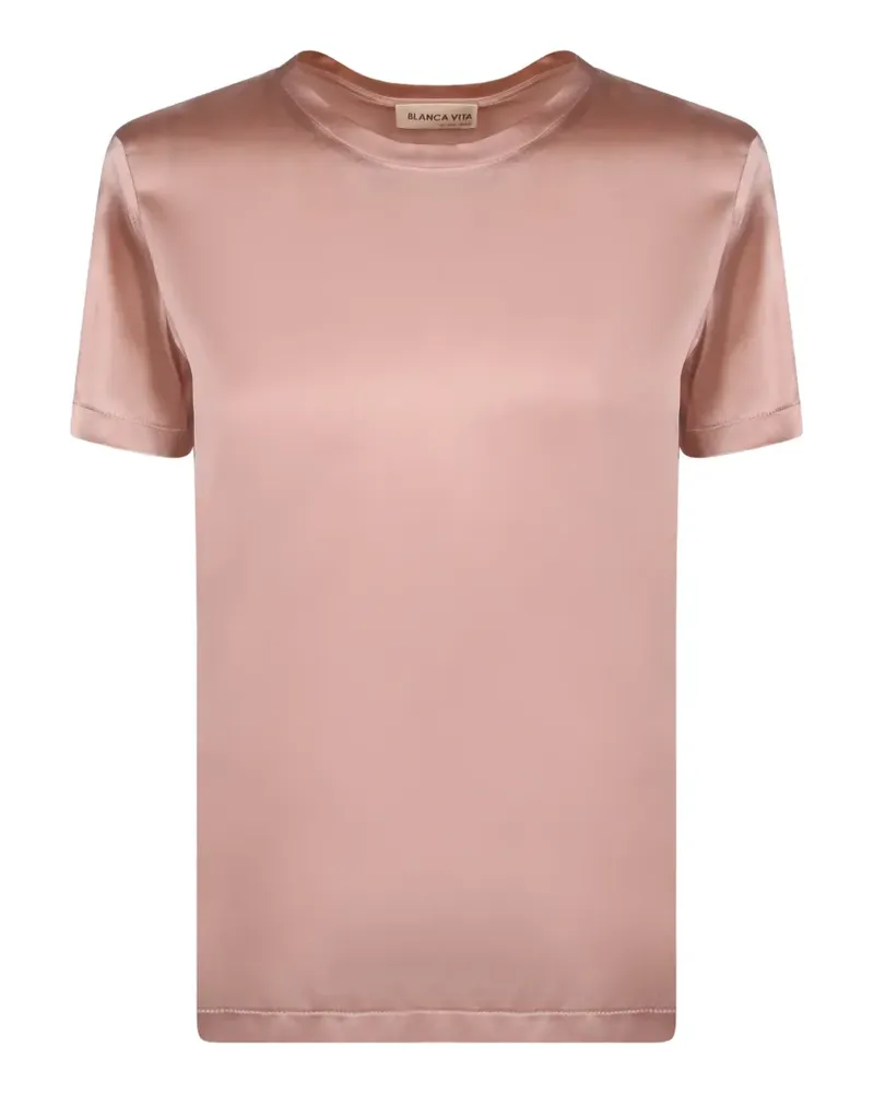 Blanca satin-finish T-shirt - Rosa Rosa