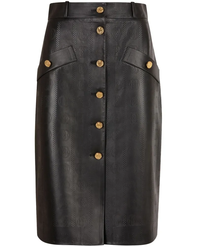 Bally Lederrock mit perforiertem Emblem - Schwarz Schwarz