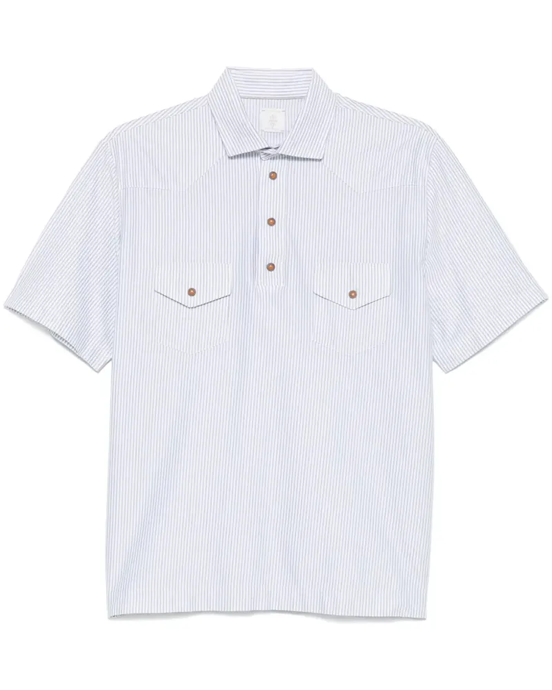 Eleventy Gestreiftes Poloshirt - Blau Blau