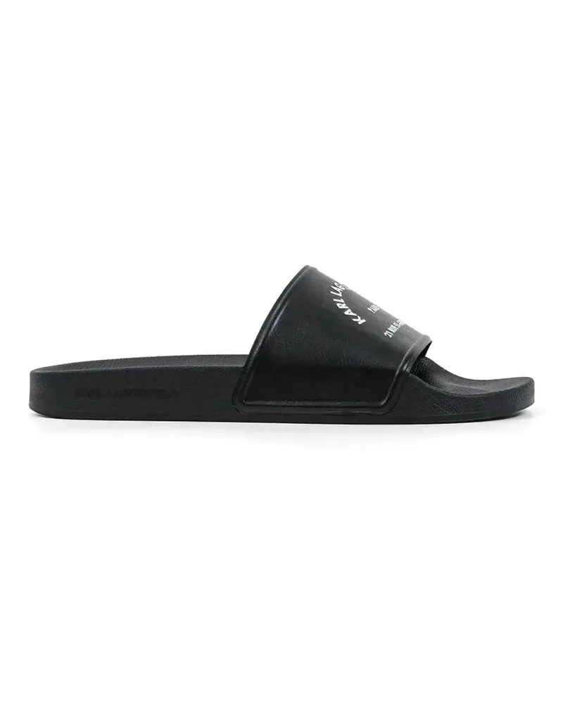 Karl Lagerfeld logo-print slides - Schwarz Schwarz